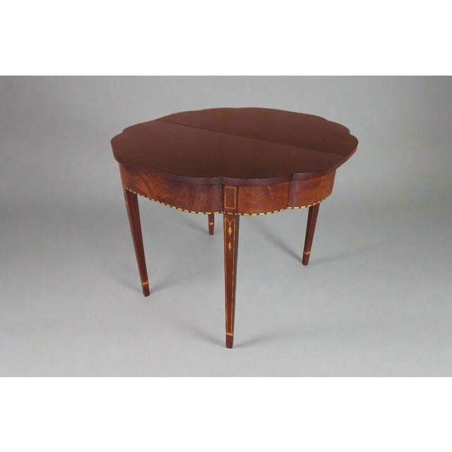 Federal Style Mahogany Inlaid Flip Top Games Table - Henkel Harris For Sale In Portland, OR - Image 6 of 12