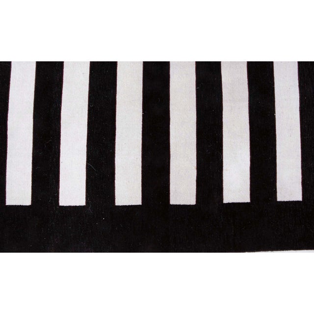 Contemporary Classic Striped Black and White Rug by Doris Leslie Blau For Sale - Image 4 of 7