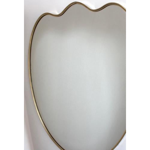 Vintage Italian Wall Mirror with Brass Frame in the style of Gio Ponti, 1960s For Sale - Image 13 of 16