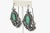 Vintage Czech Rhinestone, Rhodium, Silver, Green Glass Dangle Pierced Earrings - 2 Pieces For Sale In Miami - Image 6 of 10