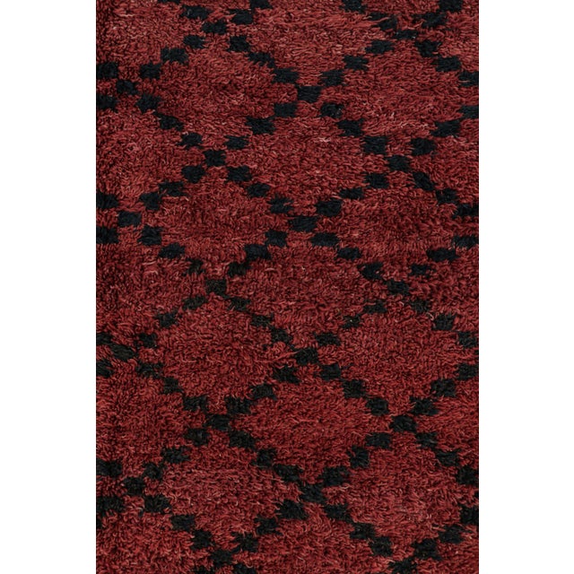 Vintage Moroccan Rug in Red With Black Diamond Patterns, From Rug & Kilim For Sale In New York - Image 6 of 7