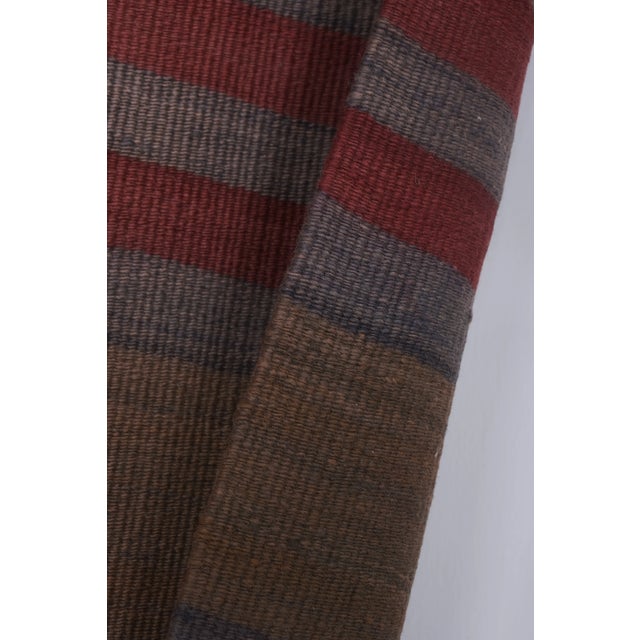 1960s Vintage Striped Gray Wool Kilim - Stair Tread For Sale - Image 12 of 13