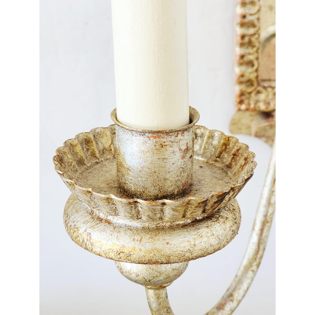Vaughan Designs Antique Silver Mirrored Wall Sconces-a Pair For Sale - Image 11 of 16