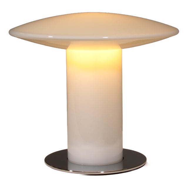 Glass Mushroom Table Lamp attributed to Peill & Putzler, Germany, 1970s For Sale