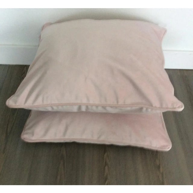 Contemporary Contemporary Italian Light Pink Velvet Pillows - Pair For Sale - Image 3 of 8