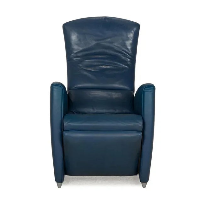Jori JR 3290 Leather Armchair in Blue For Sale - Image 12 of 13