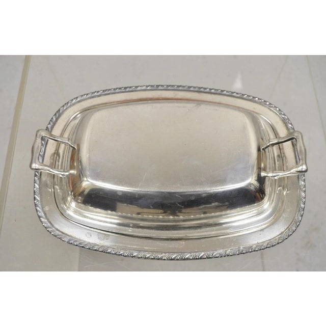 Vintage World Silver on Copper Lidded Vegetable Serving Platter with Handles. Circa Mid 20th Century. Measurements: 3.75"...