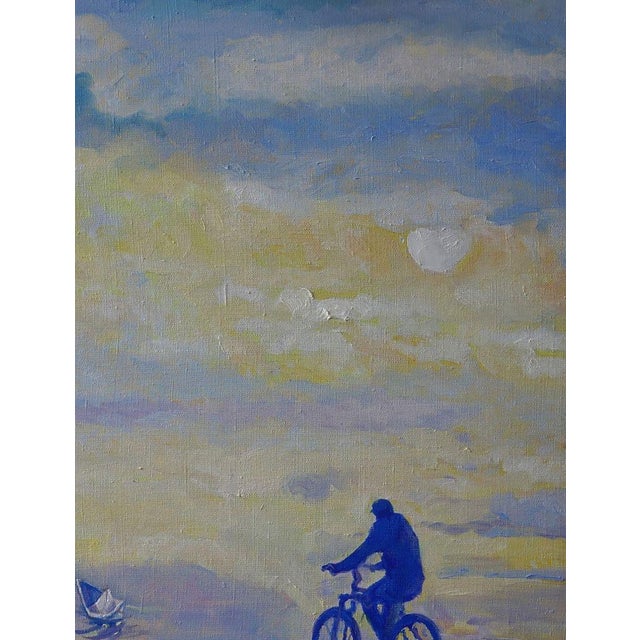 Oil Painting on the Road by Bike Anatoly Varvarov For Sale - Image 6 of 7