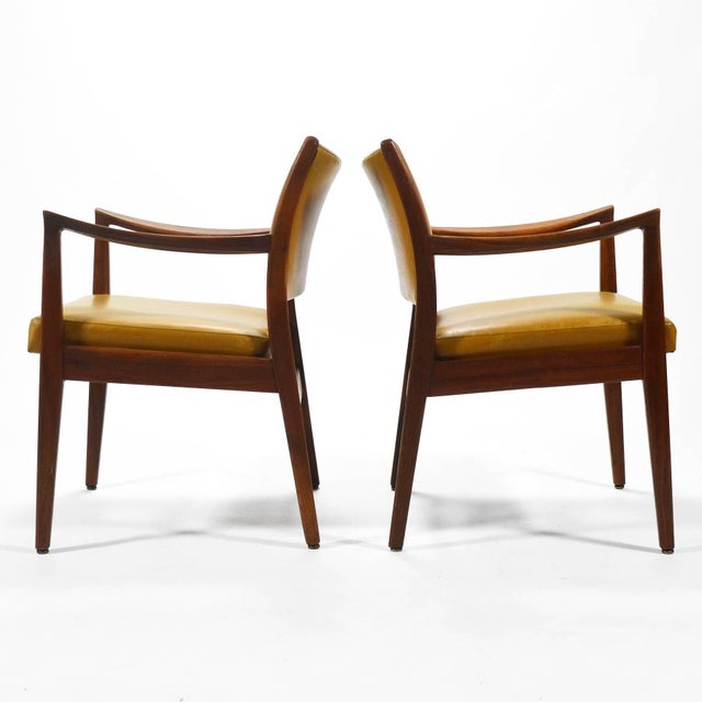 Johnson Chair Company Walnut Armchairs by Johnson Chair Co. (Pair) For Sale - Image 4 of 10