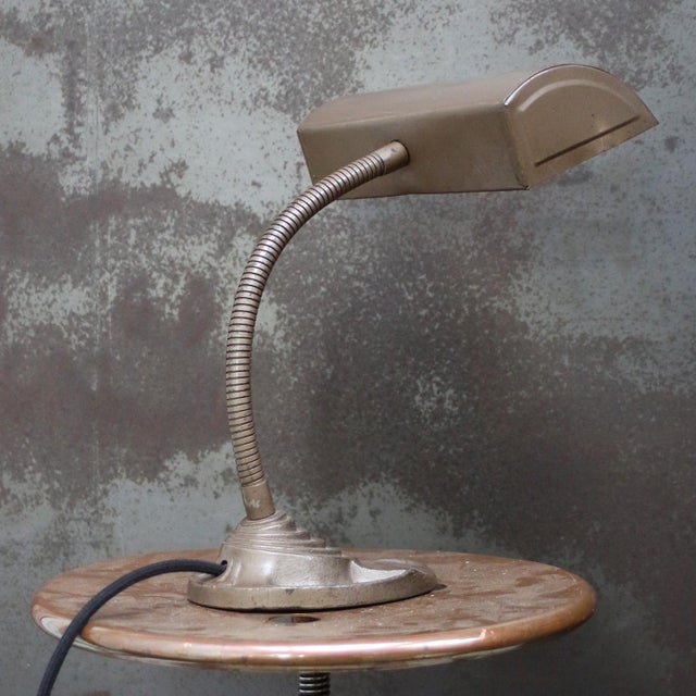 American Industrial Metal and Cast Iron Table Light For Sale - Image 6 of 9