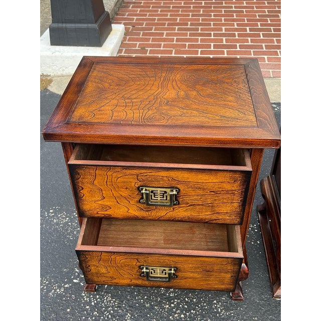 1990s Pair of Asian Style Nightstands For Sale - Image 16 of 18