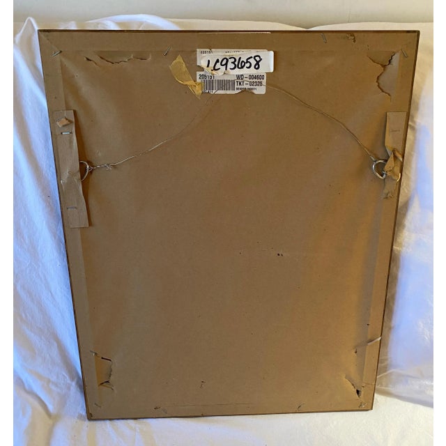 Vintage Floral Lithograph Wood Frame Lovely piece.. This was a showroom sample in an interior design showroom in New York...