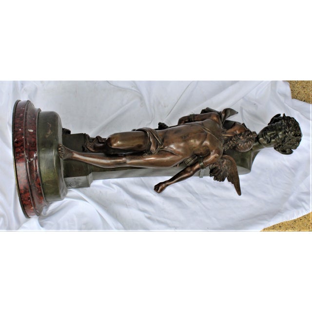Bronze Sculpture Double Figure Antique Signed F Sanzel Large For Sale - Image 14 of 18