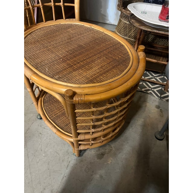 1970s Bohemian Bamboo Bar Cart/Tea Cart For Sale - Image 4 of 10