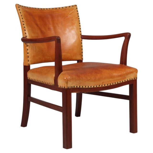 Polexim Armchair in Patinated Nature Leather by Kaare Klint, 1940s For Sale - Image 10 of 10