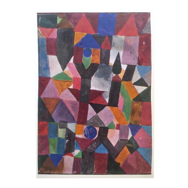 Paul Klee Vintage 1960 First Edition Modernist Lithograph Print " Invention With Dovecoat " 1917 For Sale