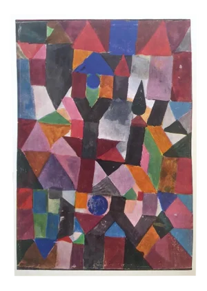 Paul Klee Vintage 1960 First Edition Modernist Lithograph Print " Invention With Dovecoat " 1917