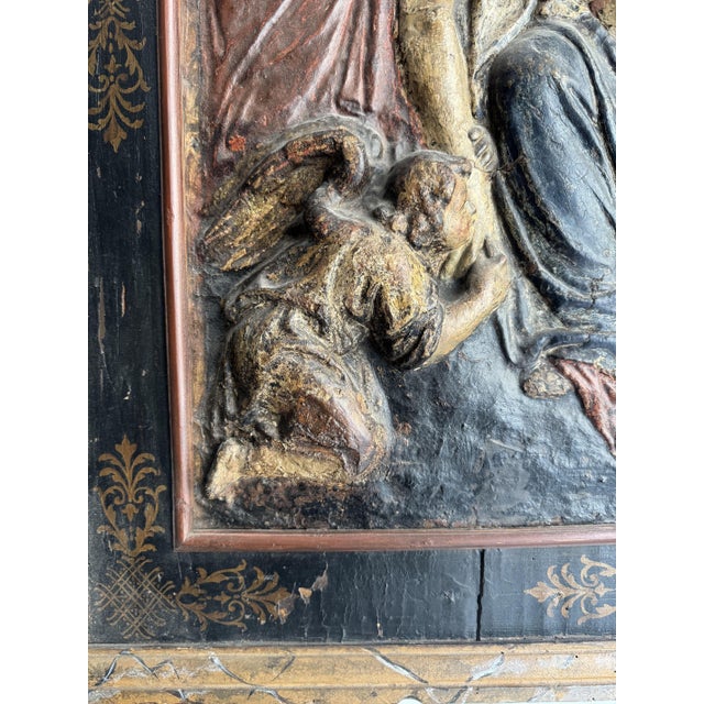 Polychrome Papier-Mâché Depicting the Deposition of Christ with Wood, 1600s For Sale - Image 15 of 18