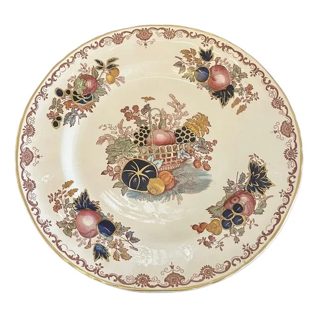 Antique Hand Painted Masons Ironstone Plate, 1920 For Sale