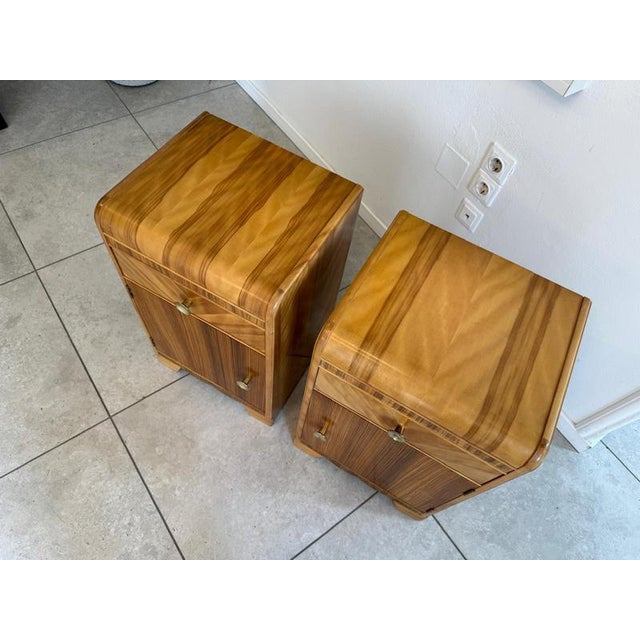 Art Deco Style Bedside Cabinets, 1930s, Set of 2 For Sale - Image 9 of 11