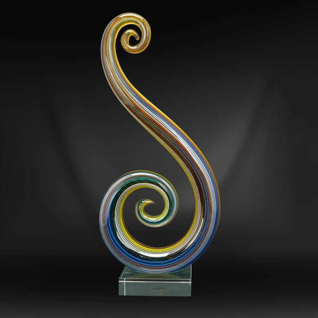 Contemporary Vintage Murano Style Badash Crystal Glass Sculpture For Sale - Image 3 of 9