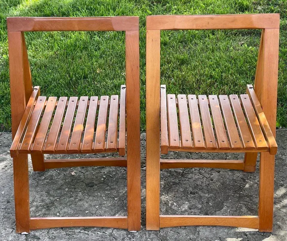 1960's Aldo Jacober Folding Chairs - Set of 2 | Chairish