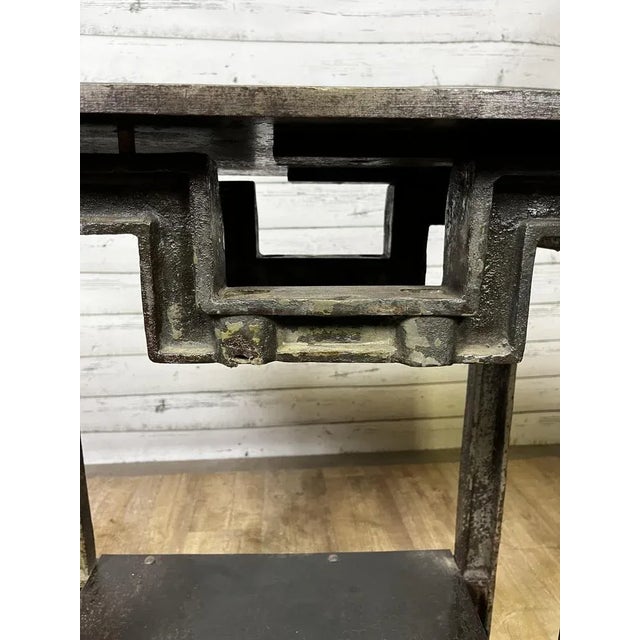 Black Cast Iron Console Table For Sale - Image 8 of 10