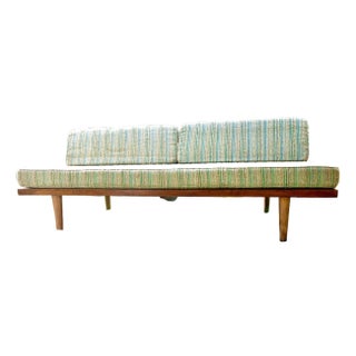 Mid 20th Century Mid Century Modern Daybed - Walnut Platform With Original Upholstery For Sale