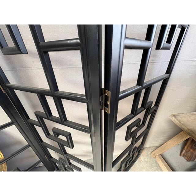 Wood Late 20th Century Asian Modern Room Divider Screen For Sale - Image 7 of 10