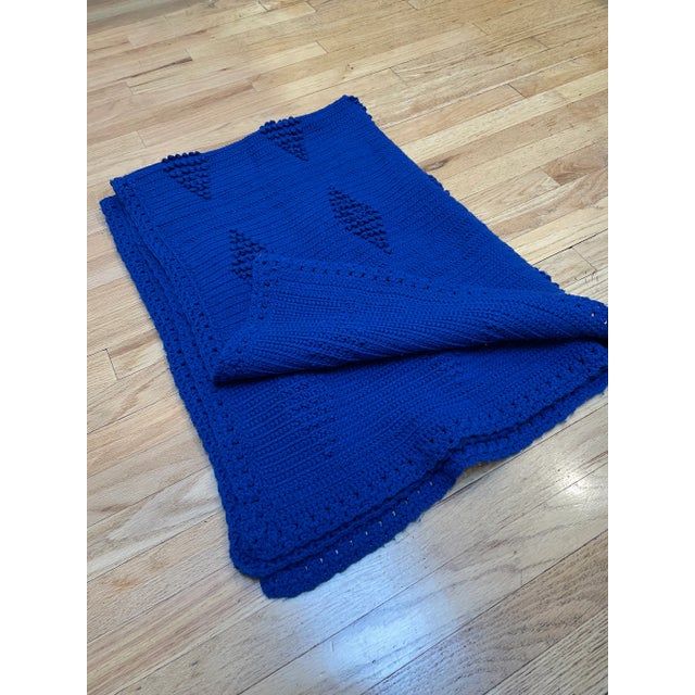 Mid Century Modern Hand Knit Afghan Throw Blanket For Sale - Image 10 of 11