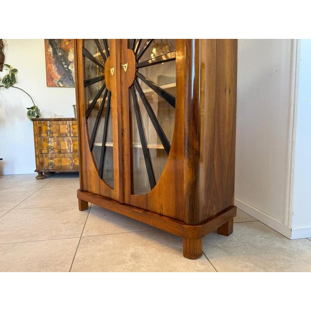 Biedermeier Sun-Shaped Display Cabinet in Walnut For Sale - Image 11 of 12