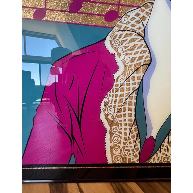 Black Vintage Large Postmodern 1980s Laurel Wall Art Mirror Rare Patrick Nagel Style 80s For Sale - Image 8 of 10
