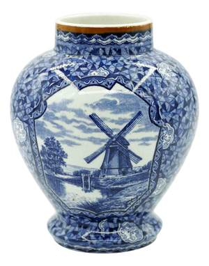 Blue Ceramic Vase from Villeroy and Boch, 19th Century