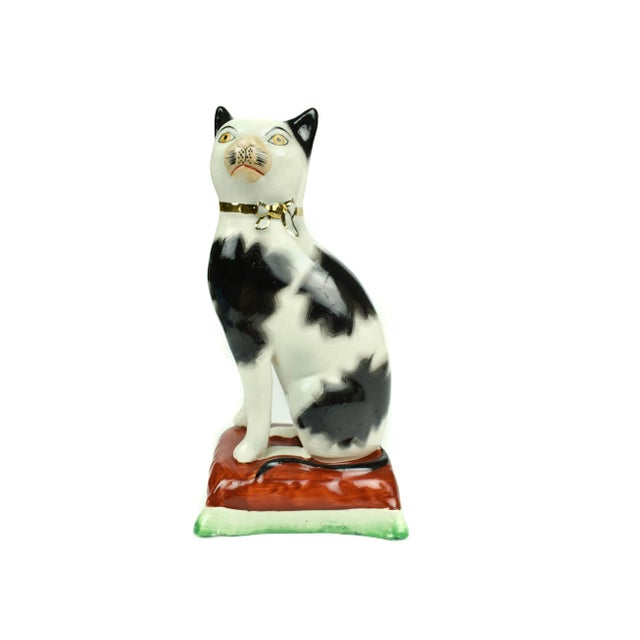 1920's Staffordshire Ware Wk (William Kent) England Cat on Cushion Figurine For Sale - Image 12 of 12