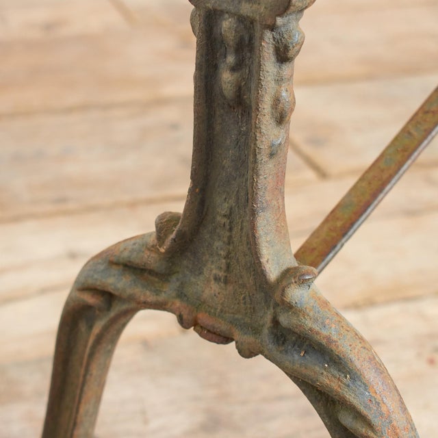 Antique French Cast Iron Garden Bistro Table, 1890s For Sale - Image 9 of 10