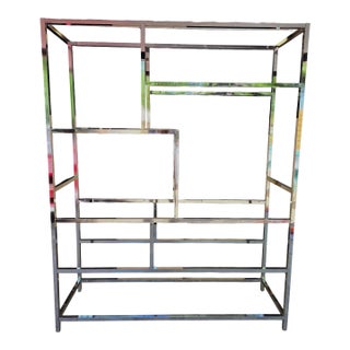Vintage Chrome Etagere Bookshelf For Sale
