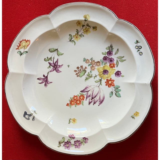 Ceramic Antique 18th Century Vienna Porcelain Round Charger Platter With Floral Decoration For Sale - Image 7 of 12