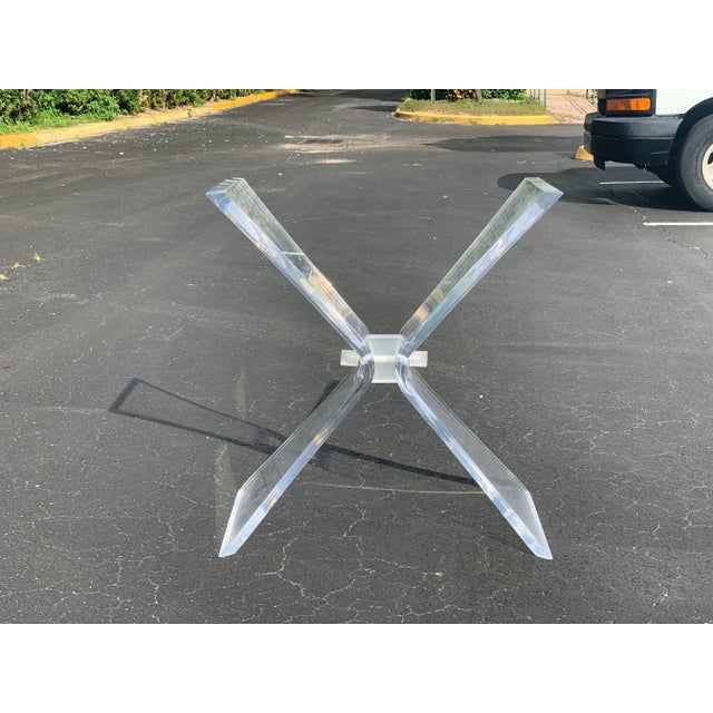 Glass 1970s Vintage Lucite Butterfly Console Base For Sale - Image 7 of 12