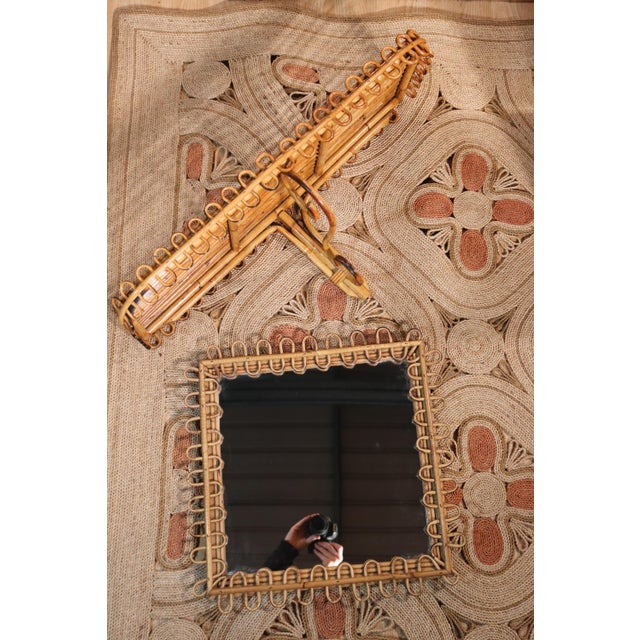 Rattan Mirror and Wall Table by Franco Albini, 1960, Set of 2 For Sale - Image 17 of 18