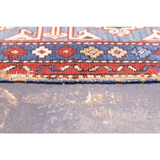 Antique Caucasian Lezgi Rug 4'2" X 6’4" For Sale - Image 9 of 12