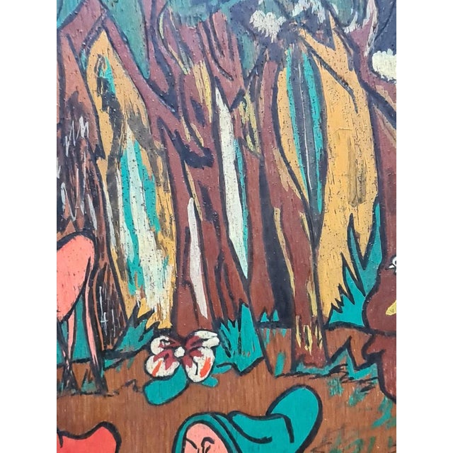 1950s Snow White and the Seven Dwarfs, 1950s, Oil on Panel For Sale - Image 5 of 12