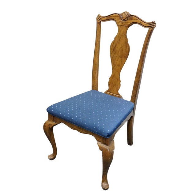 DREXEL HERITAGE Solid Walnut Early American Traditional Dining Side Chair 186-811 41.5" High 23" Wide 24.5" Deep Seat: 19"...