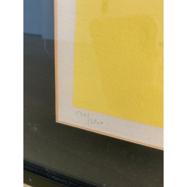 1980s Original Hard Edge Abstract Lithograph Artist Signed and Numbered For Sale - Image 4 of 7