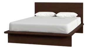 Halmstad Wood Platform Queen Bed, Brown