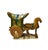 Oriental Tri-Color Green White Yellow Ceramic Horse Cart Art Figure For Sale - Image 4 of 10