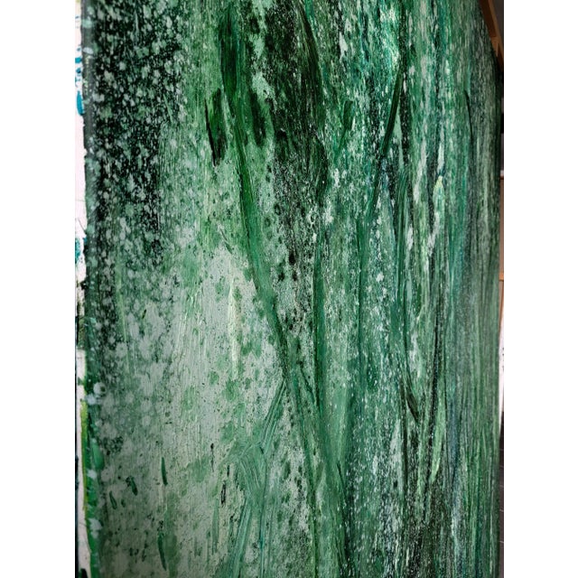 Contemporary Abstract Oil on Canvas "Grasswater" by Reiner Heidorn For Sale - Image 4 of 5