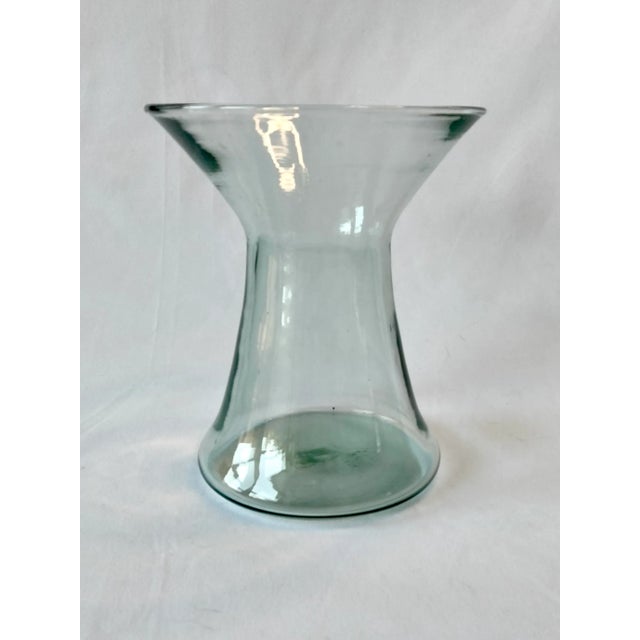 Mid 20th Century Mid-Century Blown Glass Vase With Subtle Green Tint For Sale - Image 5 of 7