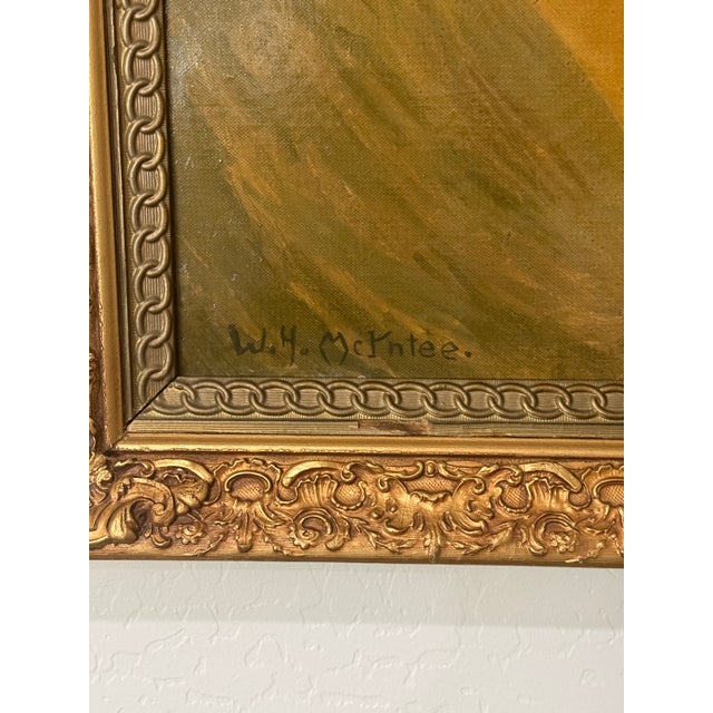 Gilded Age Portrait of Mrs. Potter Palmer, Signed William H. McEntee Oil Painting in Antique Gilt Frame For Sale - Image 4 of 12