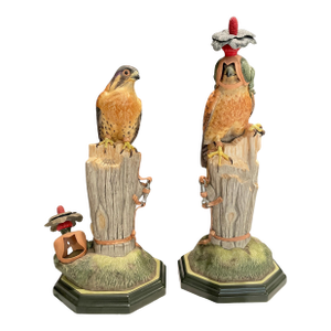 Pair of Porcelain Birds of Prey by Boehm, Limited Edition