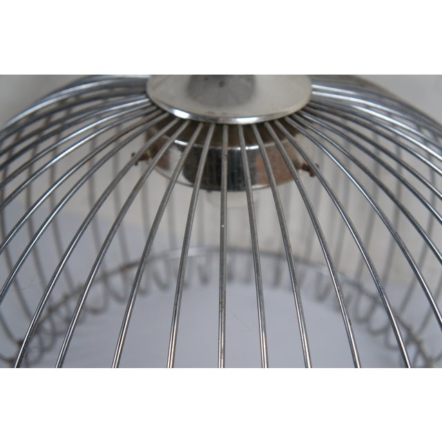 Mid-Century Modern Chrome Wire Bird Cage Swag Pendant Light For Sale - Image 10 of 12
